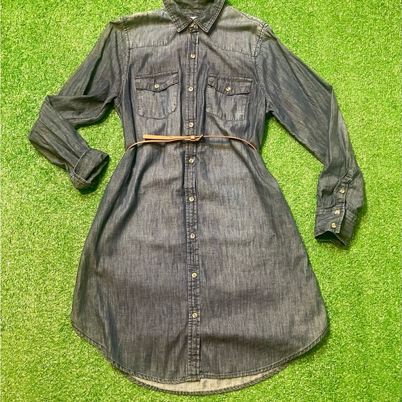 Merona Dark Blue Denim Shirt Dress - Picture 1 of 5